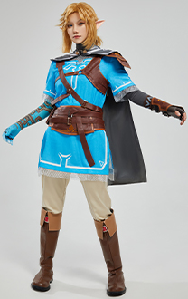 The Legend of Zelda: Tears of the Kingdom Link Cosplay Costume Top and Trousers with Cloak and Bags