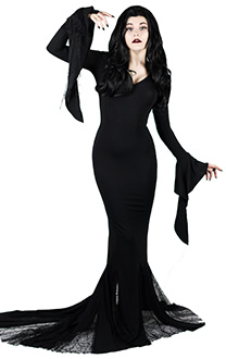The Addams Family Morticia Addams  Dress Cosplay Costume for Halloween 