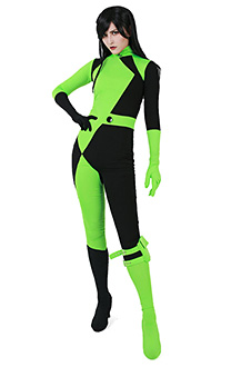 Kim Possible Shego Bodysuit Jumpsuit Super Villain Cosplay Costume